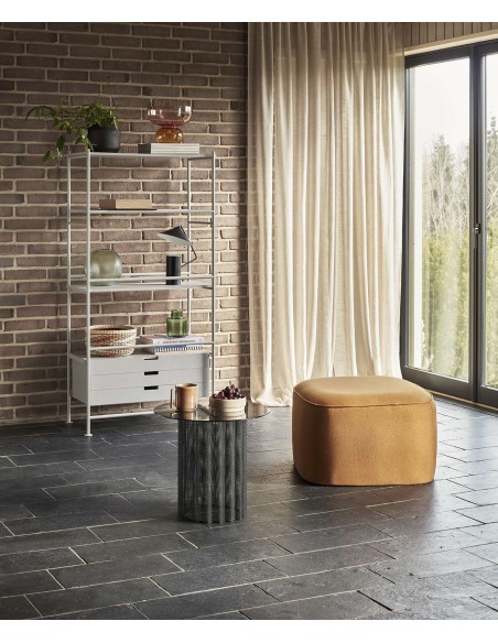 Mesa Auxiliar FLOW, Metal / Cristal Negro - Hübsch. Vackart