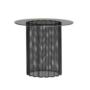 Mesa Auxiliar FLOW, Metal / Cristal Negro - Hübsch. Vackart