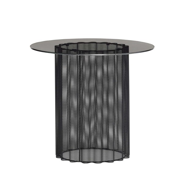 Mesa Auxiliar FLOW, Metal / Cristal Negro - Hübsch. Vackart