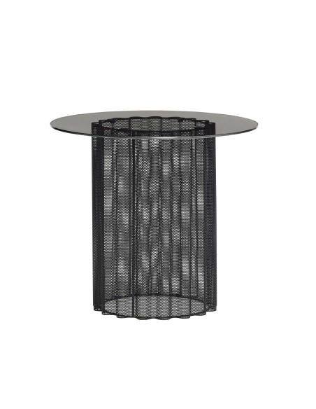 Mesa Auxiliar FLOW, Metal / Cristal Negro - Hübsch. Vackart