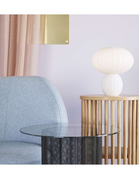 Mesa Auxiliar FLOW, Metal / Cristal Negro - Hübsch. Vackart