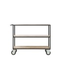 Estantería Carrito SHELVING, Metal Negro / Madera Natural - House Doctor