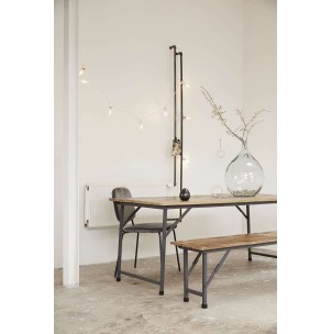 Banco Plegable PARTY, Madera Natural / Metal Negro - House Doctor. Vackart 2