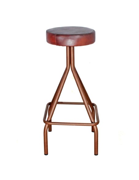 Taburete GAUCHO 79 cm, Metal / Piel Óxido. Vackart