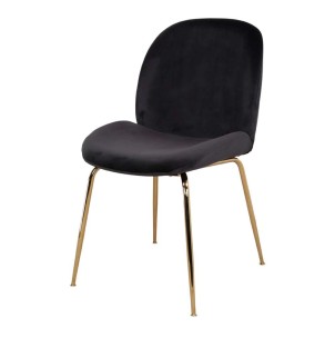Silla SANDO, Terciopelo Negro / Metal Dorado - Vackart. Modernas y exclusivas sillas de diseño nórdico en Vackart, tu tienda diseño online.