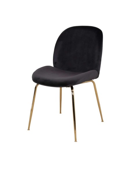 Silla SANDO, Terciopelo Negro / Metal Dorado. Vackart