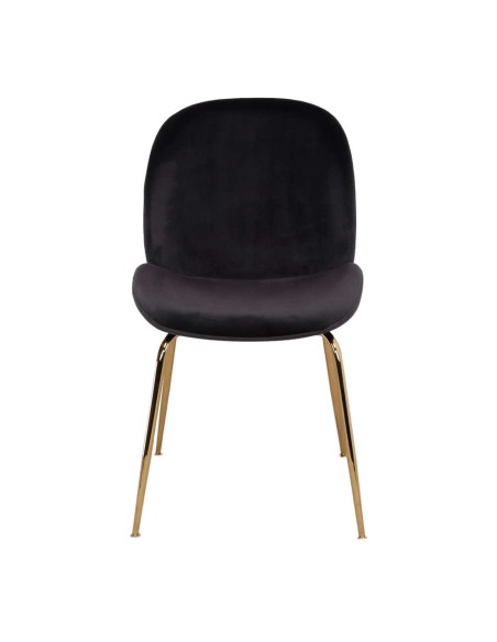 Silla SANDO, Terciopelo Negro / Metal Dorado. Vackart