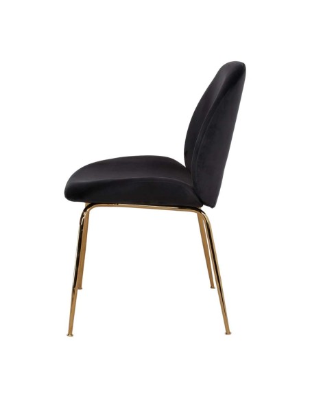 Silla SANDO, Terciopelo Negro / Metal Dorado. Vackart