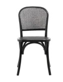 Silla WICKY negra, Abedul/Ratán - Nordal