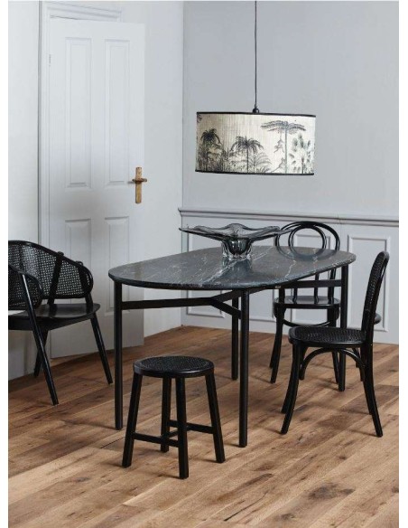 Silla WICKY negra, Abedul/Ratán - Nordal