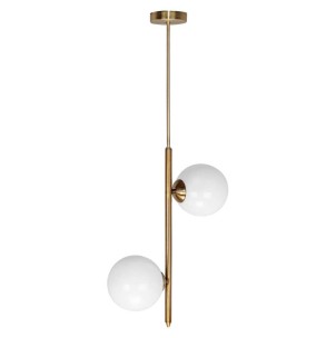 Lámpara de Techo SENY, Metal Oro / Cristal Opal - Vackart. Exclusivas lámparas de diseño nórdico en Vackart, tu tienda de diseño online.