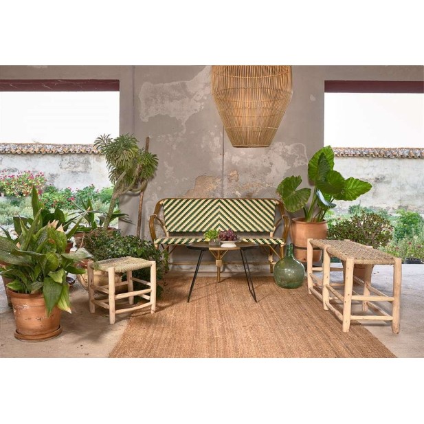 Taburete Bajo KANDICE, Madera / Palma Natural. Vackart