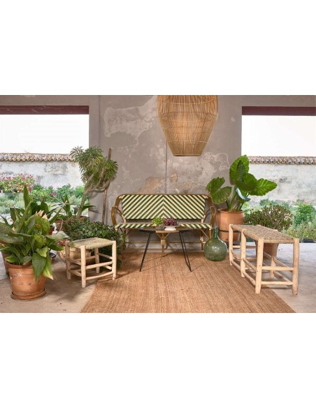 Taburete Bajo KANDICE, Madera / Palma Natural. Vackart