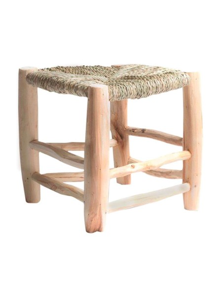 Taburete Bajo KANDICE, Madera / Palma Natural. Vackart