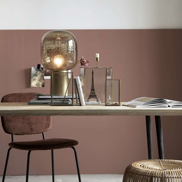 Lámpara de Sobremesa NOTE , Cristal Humo / Latón - House Doctor. Vackart