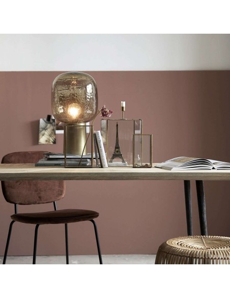 Lámpara de Sobremesa NOTE , Cristal Humo / Latón - House Doctor. Vackart