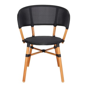 Silla ARHIZA, Metal Natural / Textilene Negro. Vackart 2