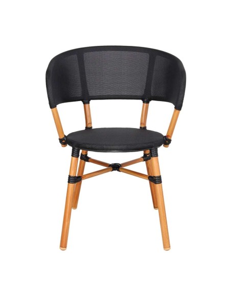 Silla ARHIZA, Metal Natural / Textilene Negro. Vackart