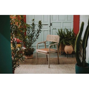 Silla con Brazos ISOS, Madera / Ratán Natural. Vackart 2