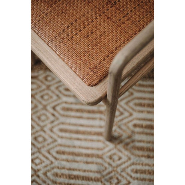 Silla con Brazos ISOS, Madera / Ratán Natural. Vackart