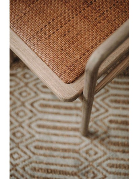 Silla con Brazos ISOS, Madera / Ratán Natural. Vackart