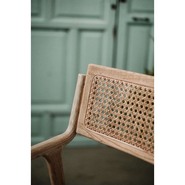 Silla con Brazos ISOS, Madera / Ratán Natural. Vackart