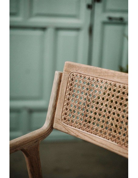Silla con Brazos ISOS, Madera / Ratán Natural. Vackart