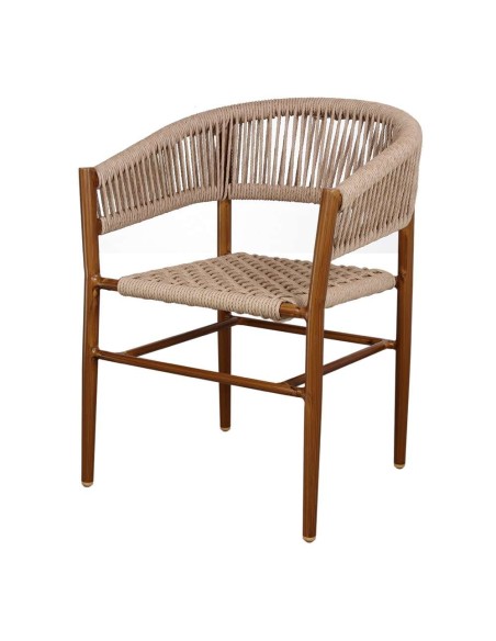 Silla con Brazos VIVIAN, Metal / Cuerda Sintética Natural. Vackart