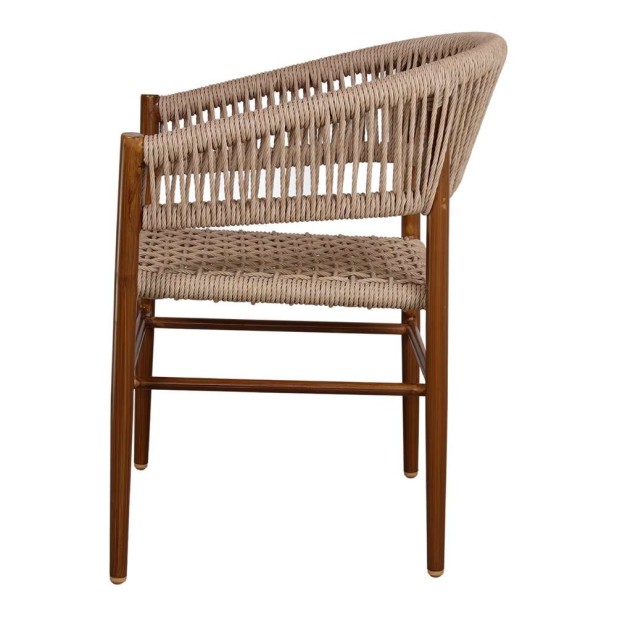 Silla con Brazos VIVIAN, Metal / Cuerda Sintética Natural. Vackart Silla con Brazos VIVIAN, Metal / Cuerda Sintética Natural. Vackart