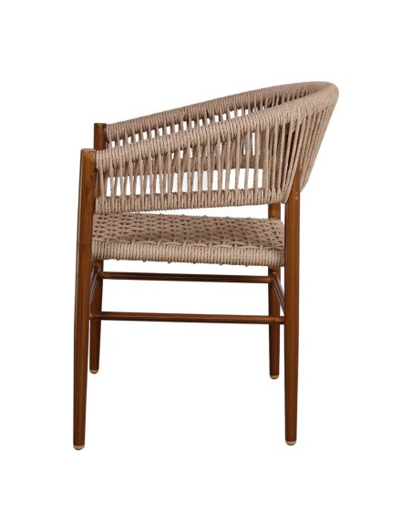 Silla con Brazos VIVIAN, Metal / Cuerda Sintética Natural. Vackart
