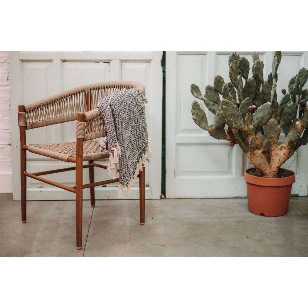 Silla con Brazos VIVIAN, Metal / Cuerda Sintética Natural. Vackart Silla con Brazos VIVIAN, Metal / Cuerda Sintética Natural. Vackart