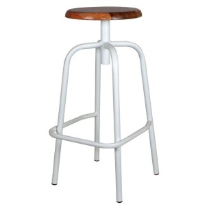 Taburete ANDERSON Alto 76 cm, Metal Óxido / Madera Natural - Vackart. Los más exclusivos y modernos taburetes de diseño nórdico en Vackart, tu tienda de diseño.