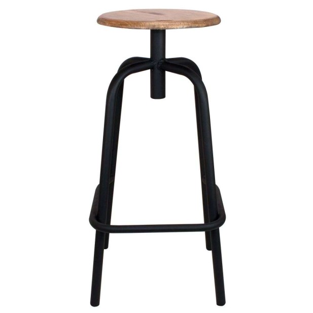Taburete ANDERSON Alto 76 cm, Metal Negro / Madera Natural. Vackart Taburete ANDERSON Alto 76 cm, Metal Negro / Madera Natural. Vackart