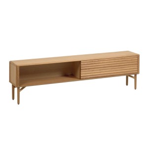 Mueble TV Lenon 200 x 57 cm de madera maciza y chapa de roble  - Kave Home 2