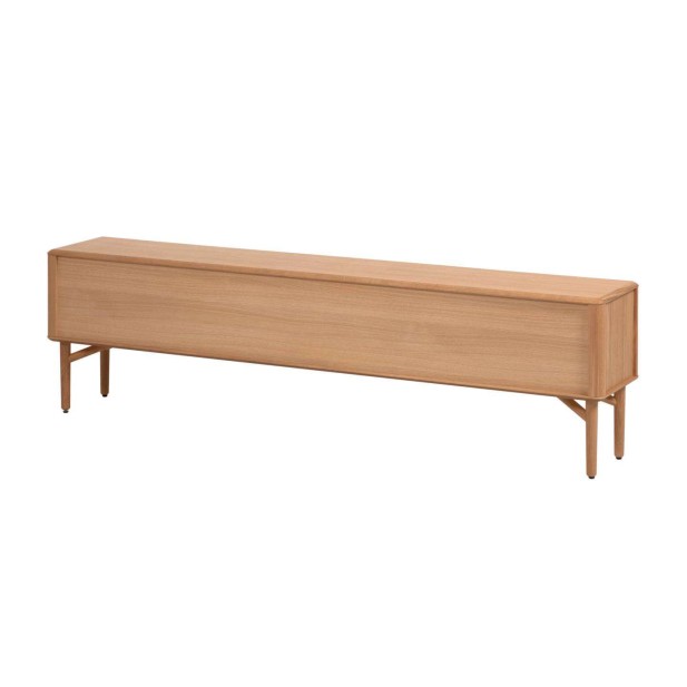 Mueble TV Lenon 200 x 57 cm de madera maciza y chapa de roble  - Kave Home