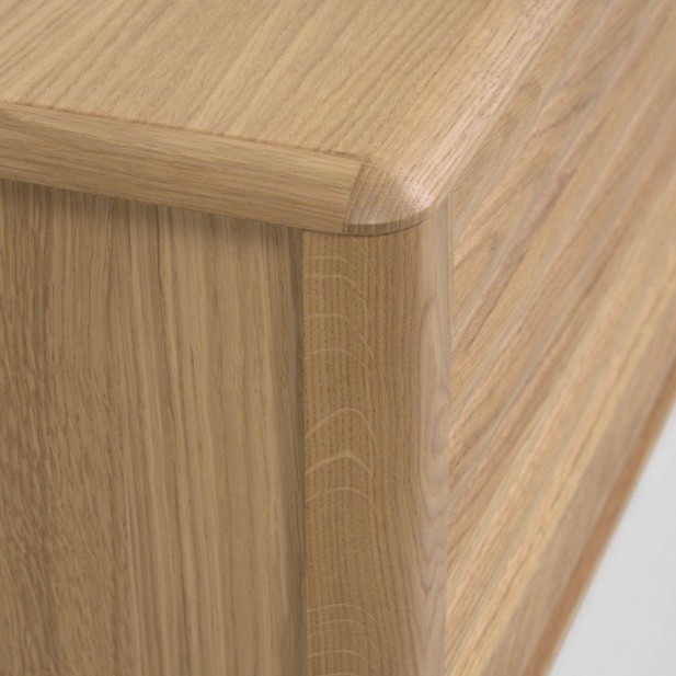 Mueble TV Lenon 200 x 57 cm de madera maciza y chapa de roble  - Kave Home