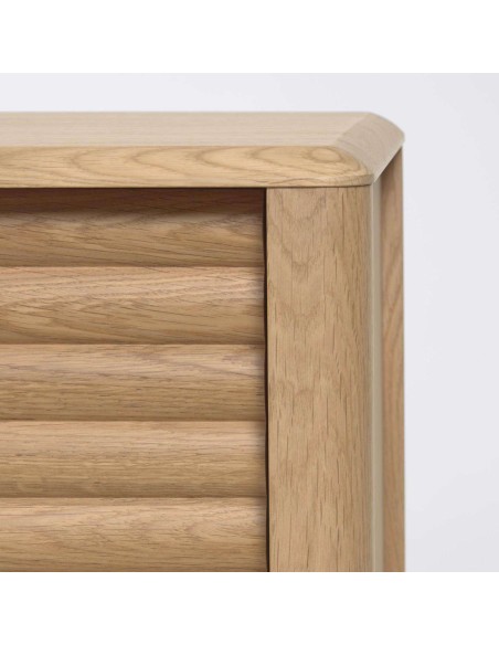 Mueble TV Lenon 200 x 57 cm de madera maciza y chapa de roble  - Kave Home