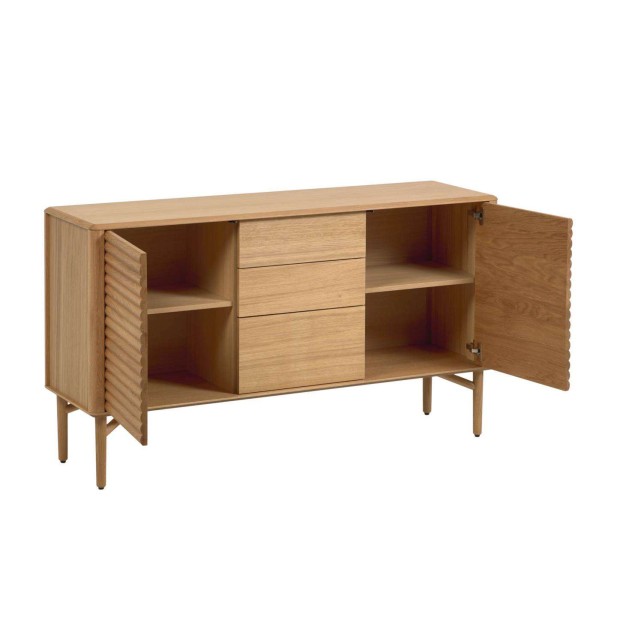 Aparador Lenon 152 x 86 cm de madera maciza y chapa de roble  - Kave Home Aparador Lenon 152 x 86 cm de madera maciza y chapa de roble  - Kave Home