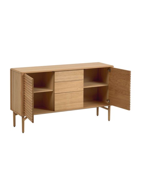 Aparador Lenon 152 x 86 cm de madera maciza y chapa de roble  - Kave Home