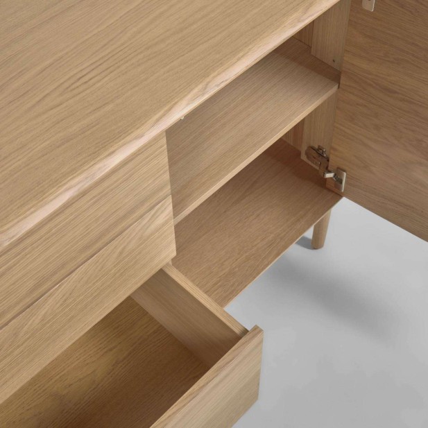 Aparador Lenon 152 x 86 cm de madera maciza y chapa de roble  - Kave Home Aparador Lenon 152 x 86 cm de madera maciza y chapa de roble  - Kave Home