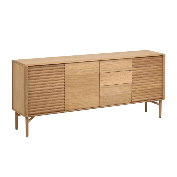 Aparador Lenon 200 x 86 cm de madera maciza y chapa de roble  - Kave Home