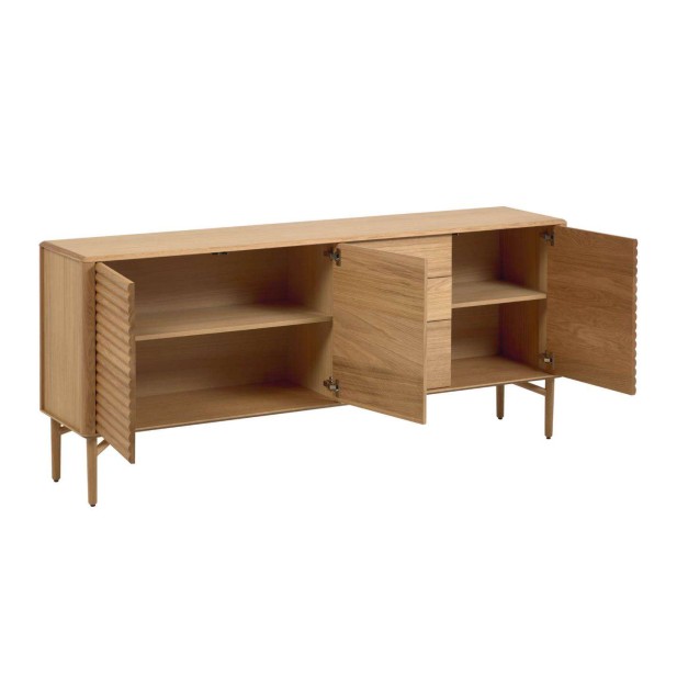 Aparador Lenon 200 x 86 cm de madera maciza y chapa de roble  - Kave Home