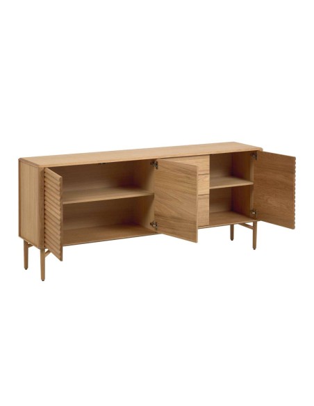 Aparador Lenon 200 x 86 cm de madera maciza y chapa de roble  - Kave Home