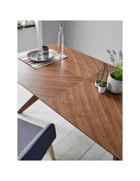 Mesa LEGANCE 180x95 cm de Comedor, Madera / Nogal. Vackart