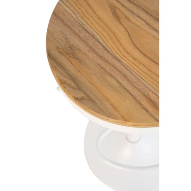 Taburete Alto NØJAG 80 cm, Metal Blanco / Madera Natural. Vackart Taburete Alto NØJAG 80 cm, Metal Blanco / Madera Natural. Vackart
