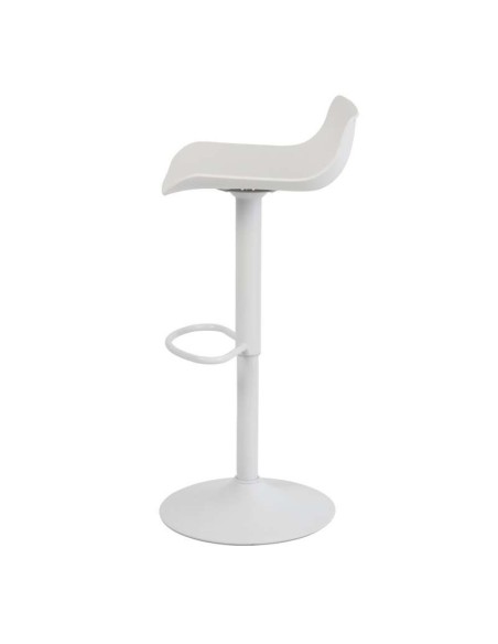 Taburete Alto ANVED 95 cm, Metal / Plástico Blanco. Vackart