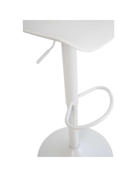 Taburete Alto ANVED 95 cm, Metal / Plástico Blanco. Vackart