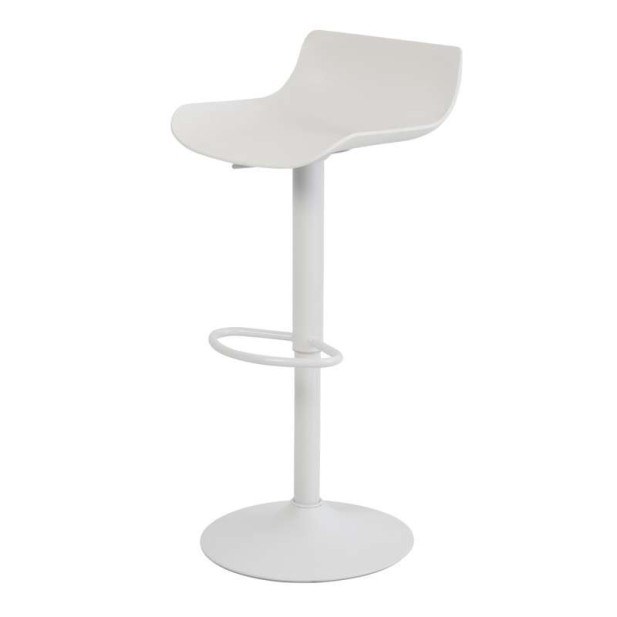 Taburete Alto ANVED 95 cm, Metal / Plástico Blanco. Vackart