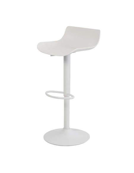 Taburete Alto ANVED 95 cm, Metal / Plástico Blanco. Vackart