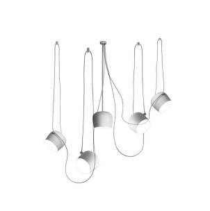 Lámpara de Techo RØDDER 5 Pantallas, Metal Blanco. Vackart